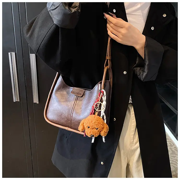 Women's Maillard Shoulder Bag Large Capacity Brown Crossbody - Image 11