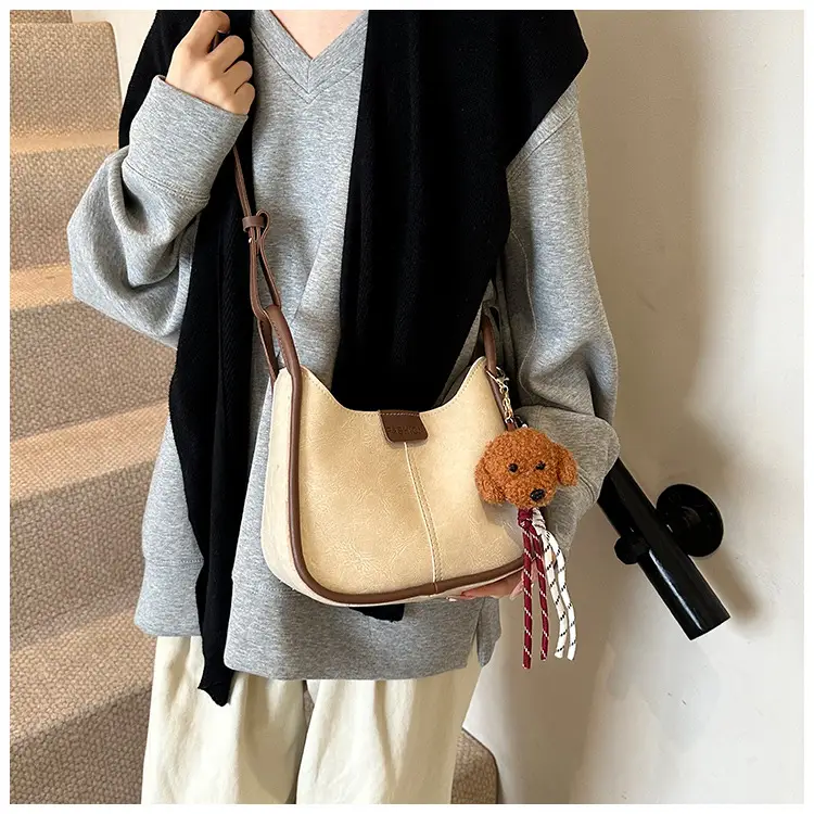 Women's Maillard Shoulder Bag Large Capacity Brown Crossbody - Image 12