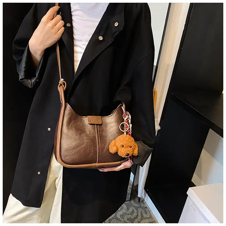 Women's Maillard Shoulder Bag Large Capacity Brown Crossbody — feature 11
