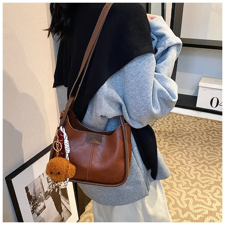 Women's Maillard Shoulder Bag Large Capacity Brown Crossbody — feature 12