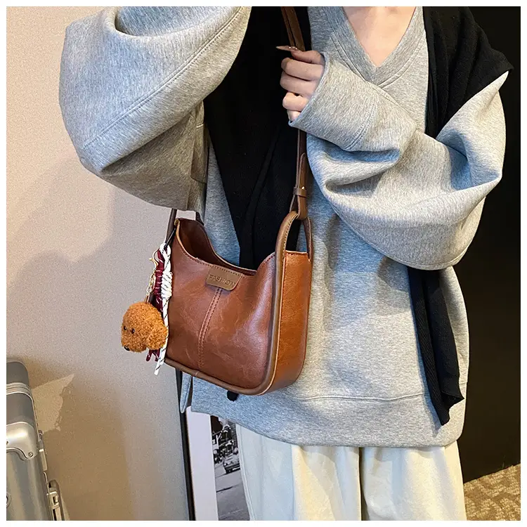 Women's Maillard Shoulder Bag Large Capacity Brown Crossbody — feature 13