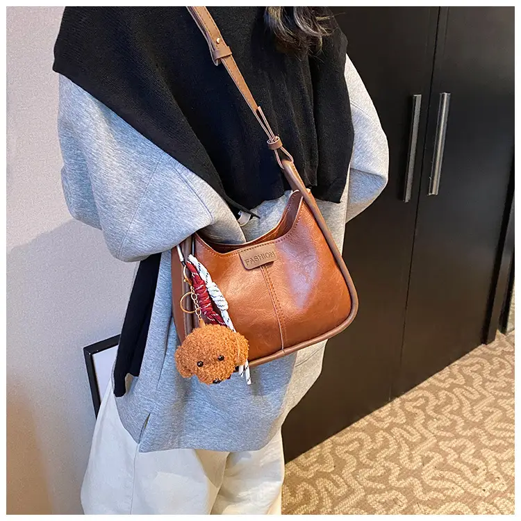 Women's Maillard Shoulder Bag Large Capacity Brown Crossbody — feature 15