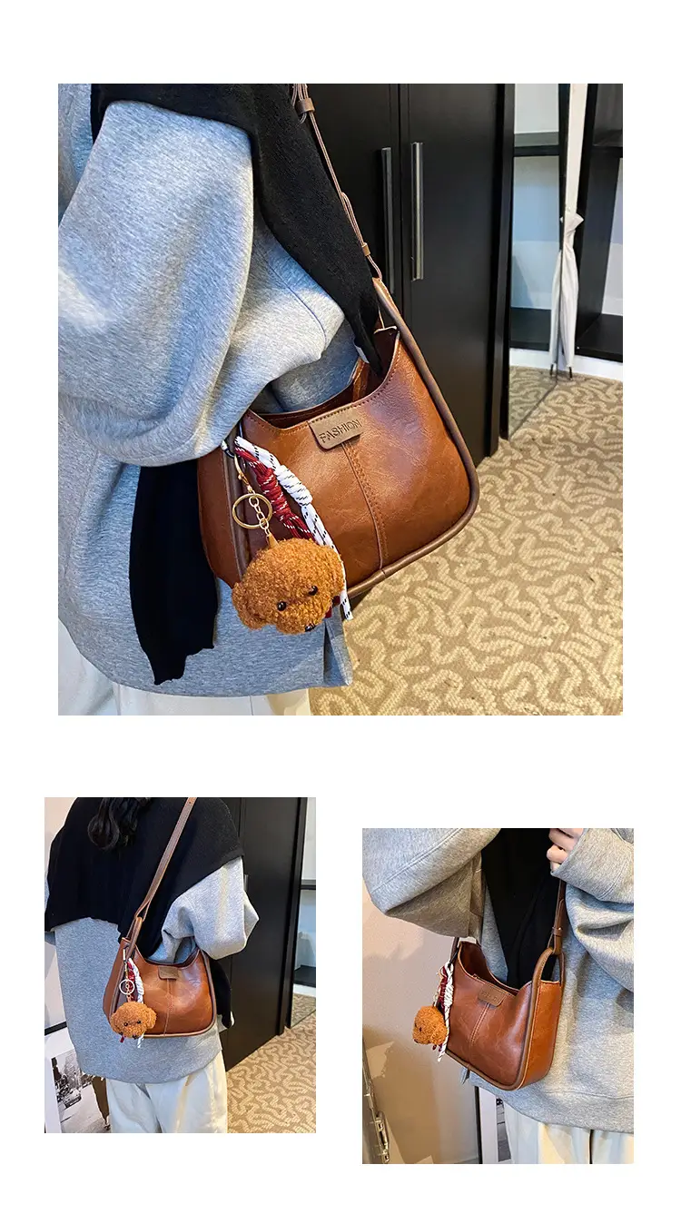 Women's Maillard Shoulder Bag Large Capacity Brown Crossbody — feature 26