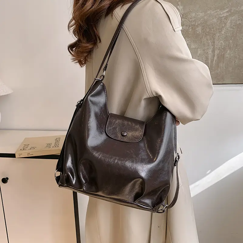 Retro Solid Color Shoulder Backpack for Women 2024 - Image 4