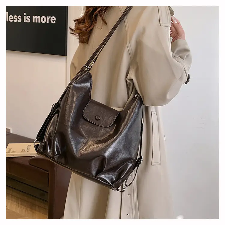 Retro Solid Color Shoulder Backpack for Women 2024 — feature 12