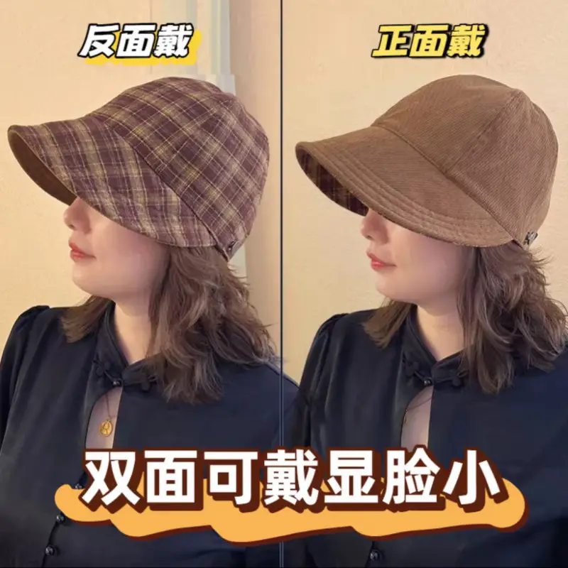 New Autumn Winter Reversible Fisherman Cap with Wide Brim - Image 44
