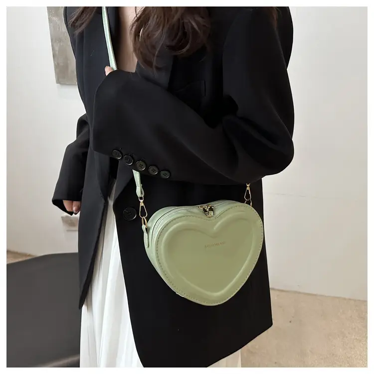 Heart Shaped Green Women's Crossbody Bag — feature 11