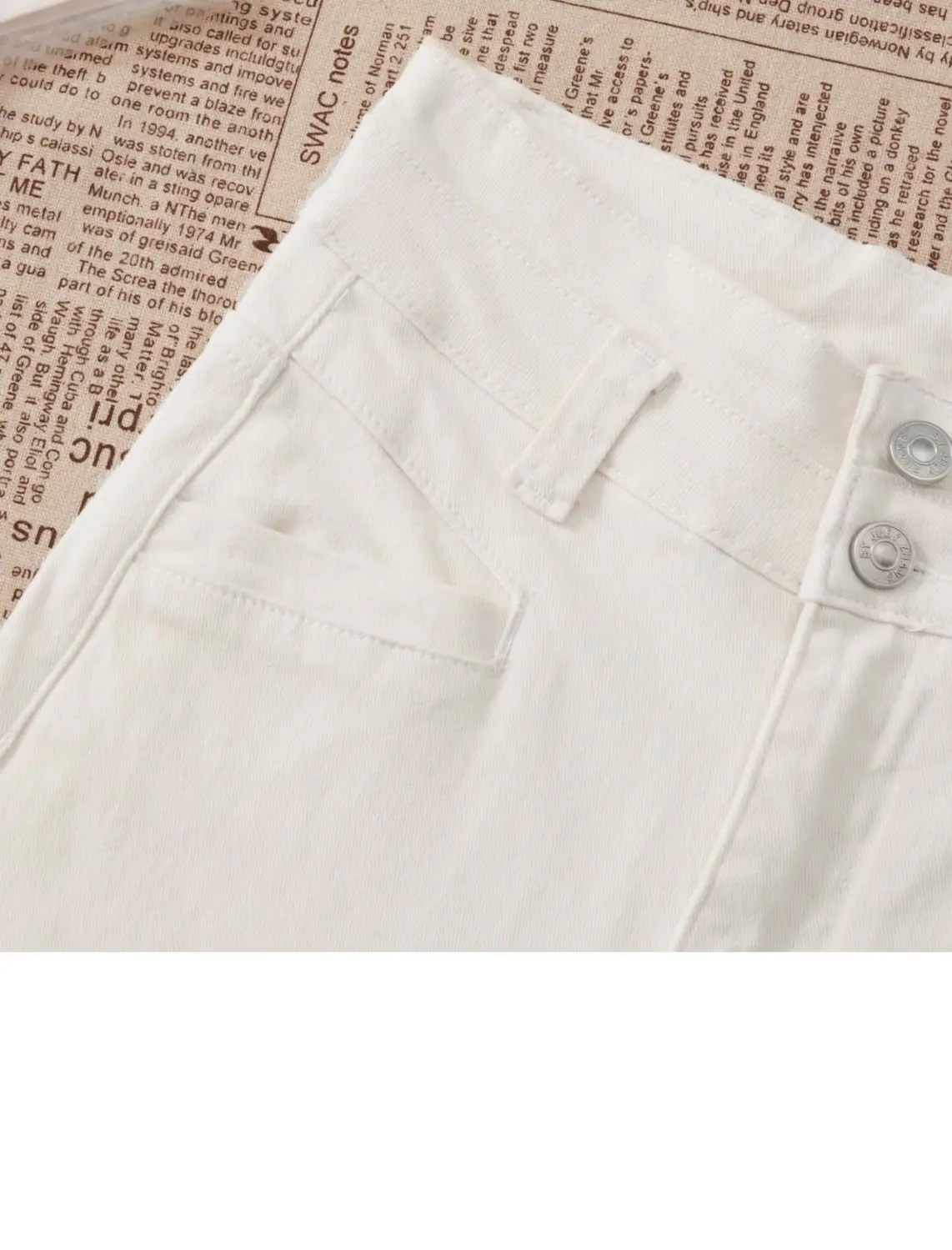Women Wide Leg Jeans Double Buckle 2024 Navy — feature 13