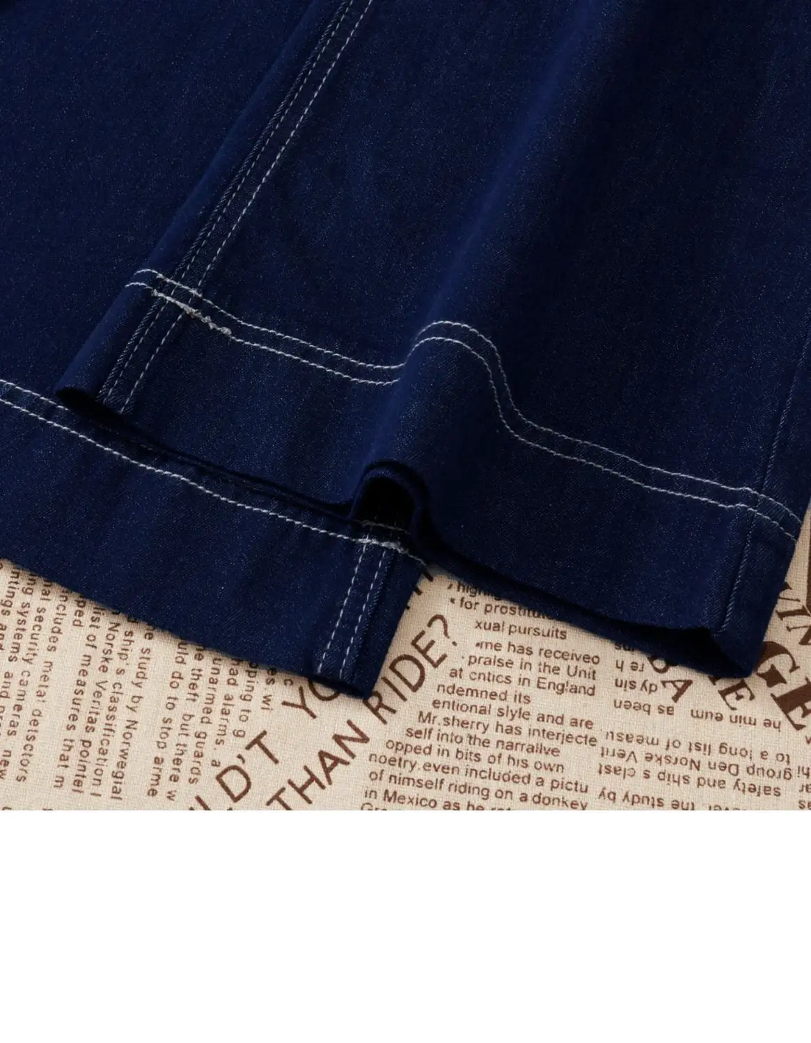 Women Wide Leg Jeans Double Buckle 2024 Navy — feature 7