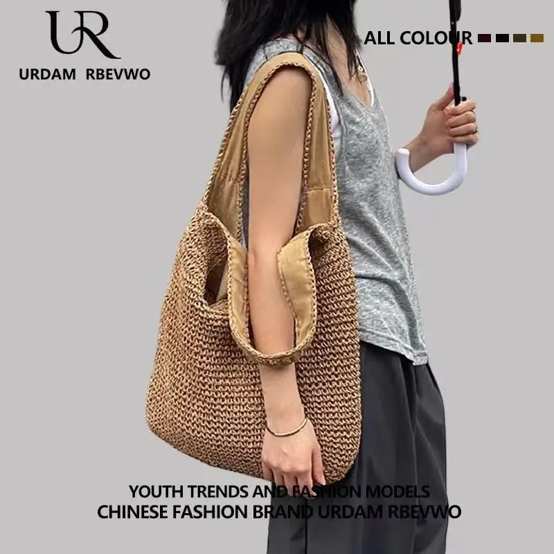 Women's Straw Crossbody Bag Large Capacity Summer Beach Bag — feature 8