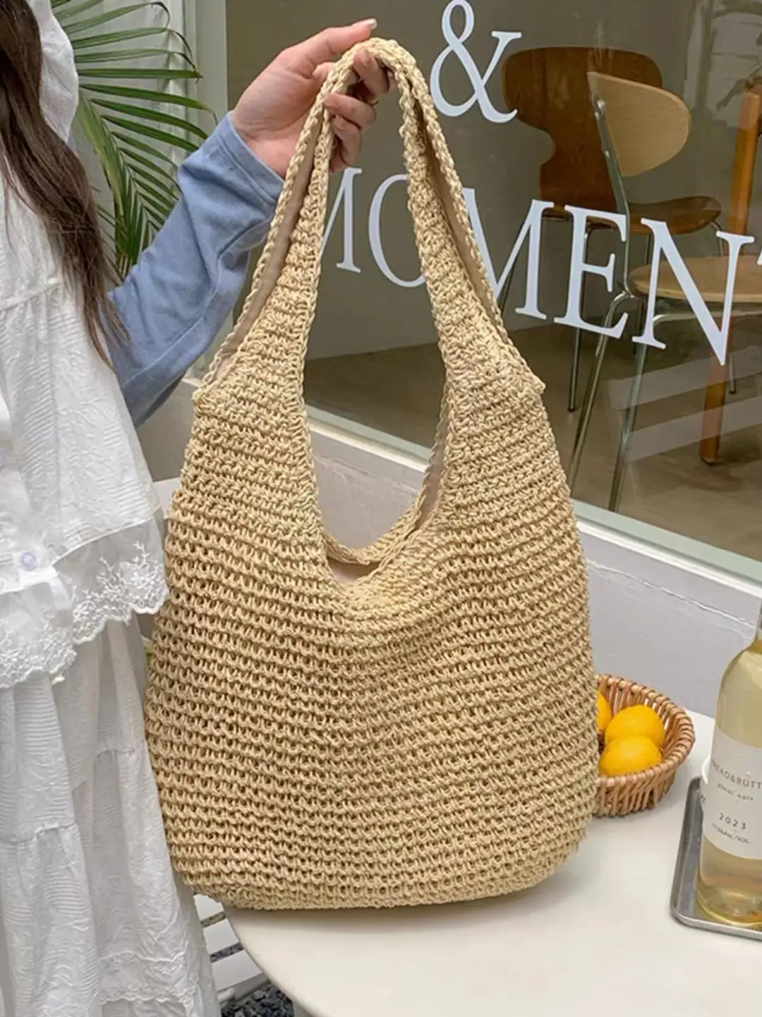 Women's Straw Crossbody Bag Large Capacity Summer Beach Bag — feature 9