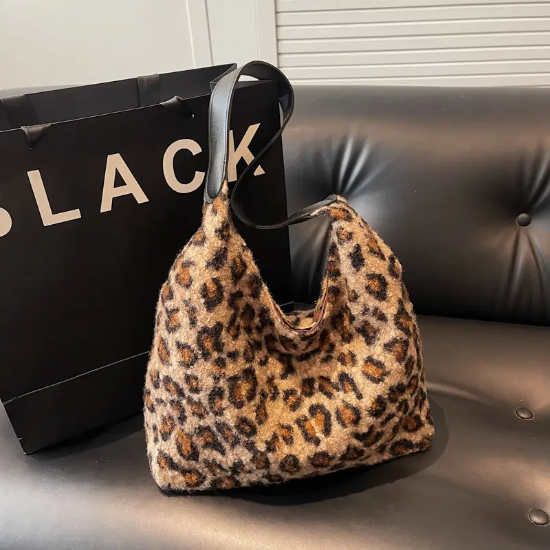 Leopard Print Women's Shoulder Bag Autumn Winter 2024 - Image 3