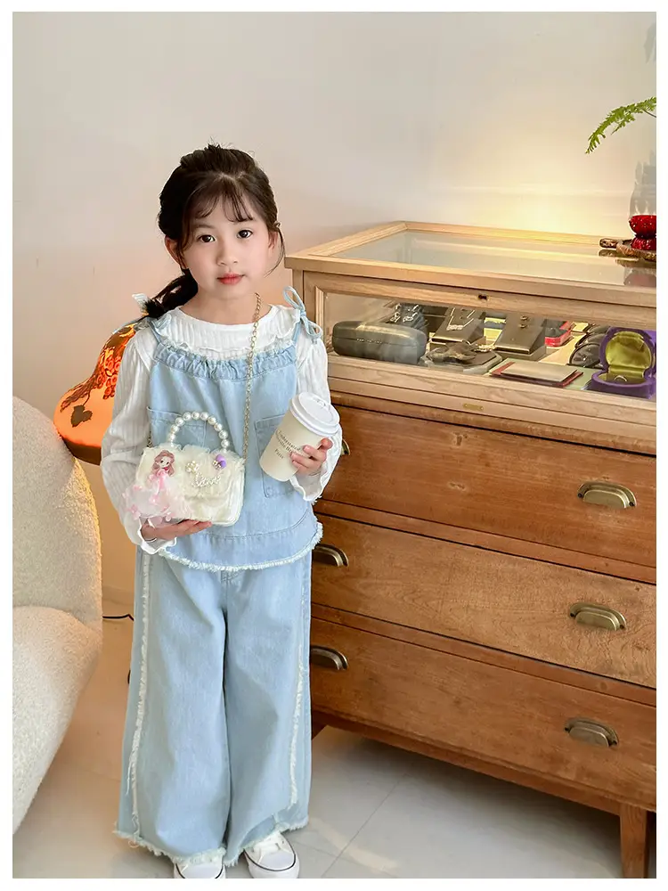 Princess Bow Handbag for Girls Purple Pearl Chain — feature 11