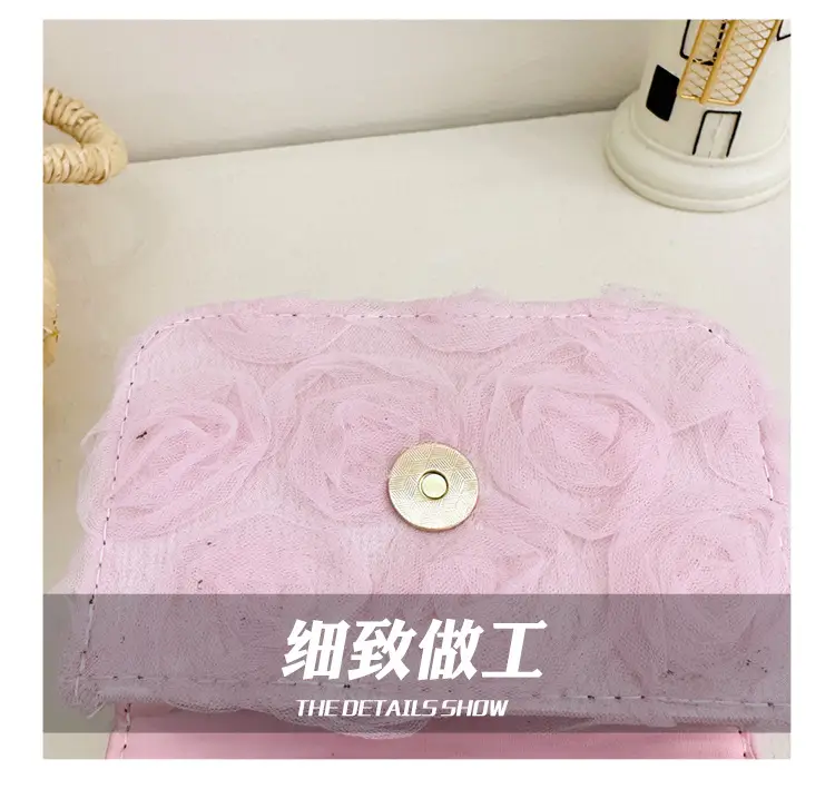 Princess Bow Handbag for Girls Purple Pearl Chain — feature 16