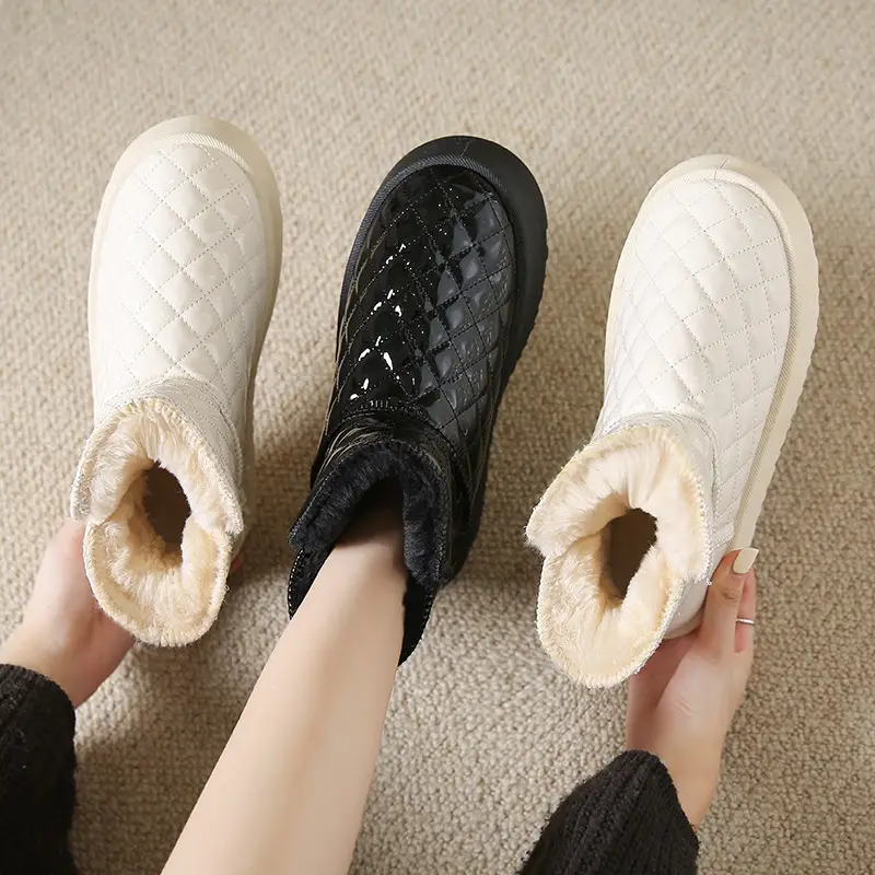 Shipping snow boots women non-slip thickened 24 new warm H increased wholesale fleece-lined winter waterproof cotton shoes - Image 4