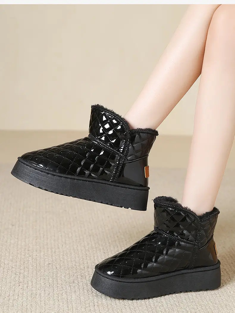 Shipping snow boots women non-slip thickened 24 new warm H increased wholesale fleece-lined winter waterproof cotton shoes — feature 16