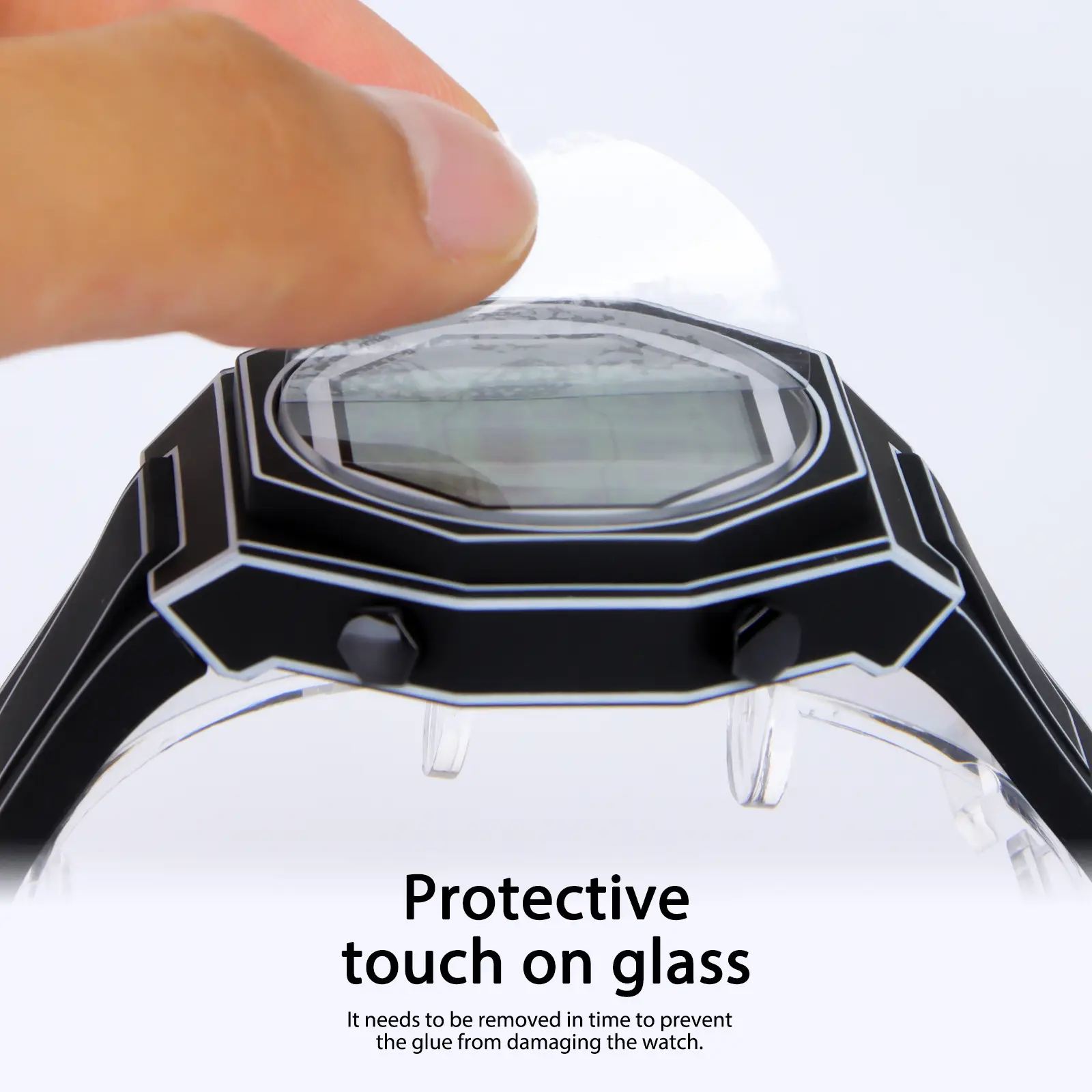 Digital Watch Black Octagonal Waterproof Sports Wear — feature 9