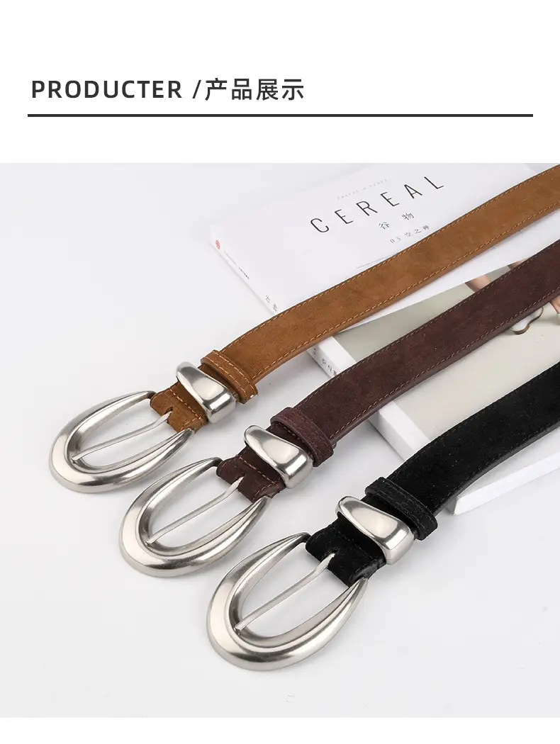 Vintage High-end Belt Women Genuine Leather Frosted Anti-velvet — feature 9