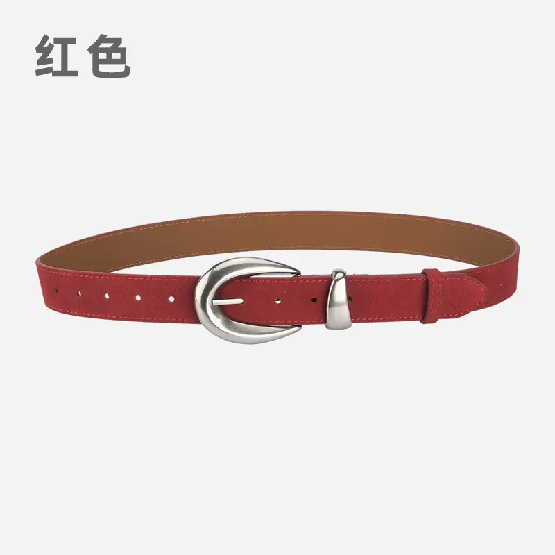 Vintage High-end Belt Women Genuine Leather Frosted Anti-velvet - Image 3