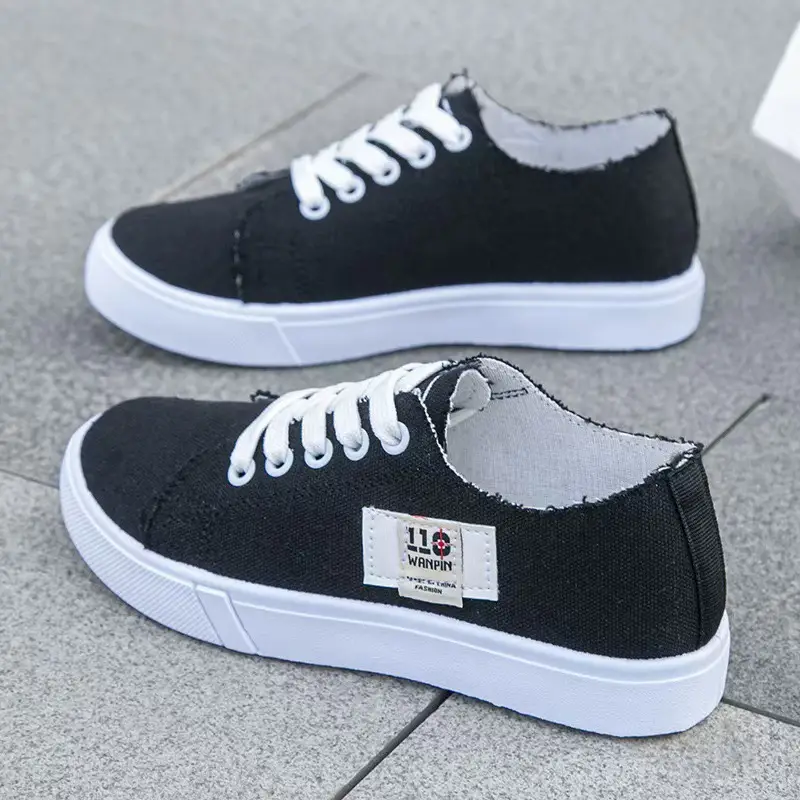 Canvas Shoes Women's Autumn 2024 New Women's Shoes Spring White Shoes Student Shoes Sports Flat Single-layer Shoes Sneakers