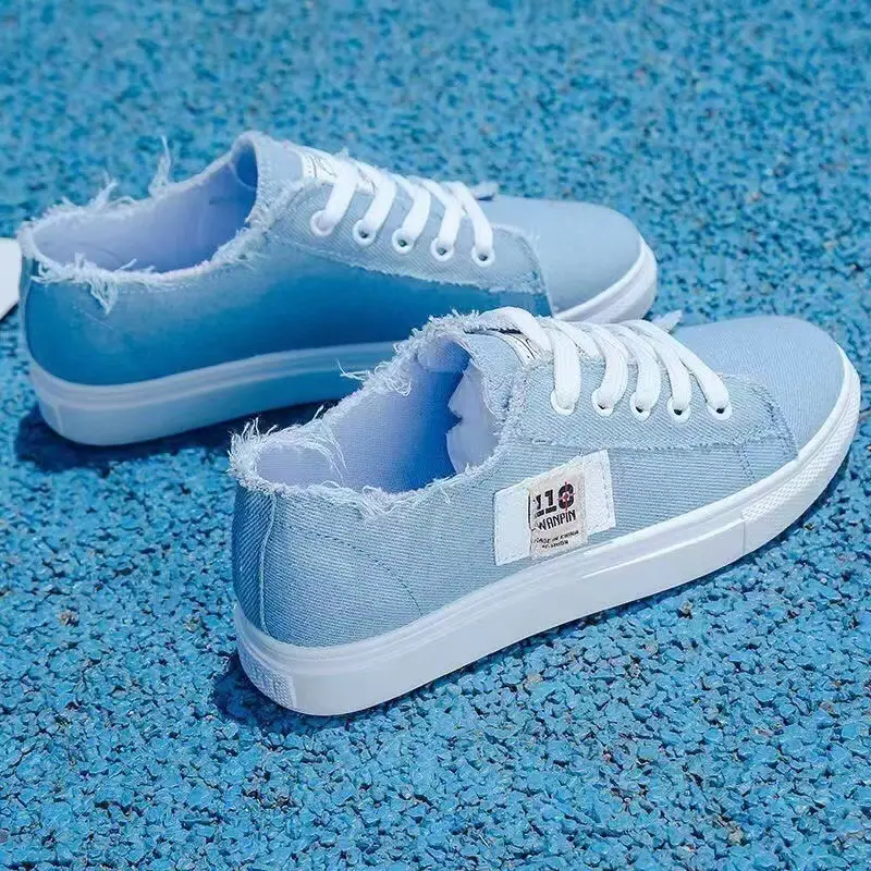 Canvas Shoes Women's Autumn 2024 New Women's Shoes Spring White Shoes Student Shoes Sports Flat Single-layer Shoes Sneakers — feature 2