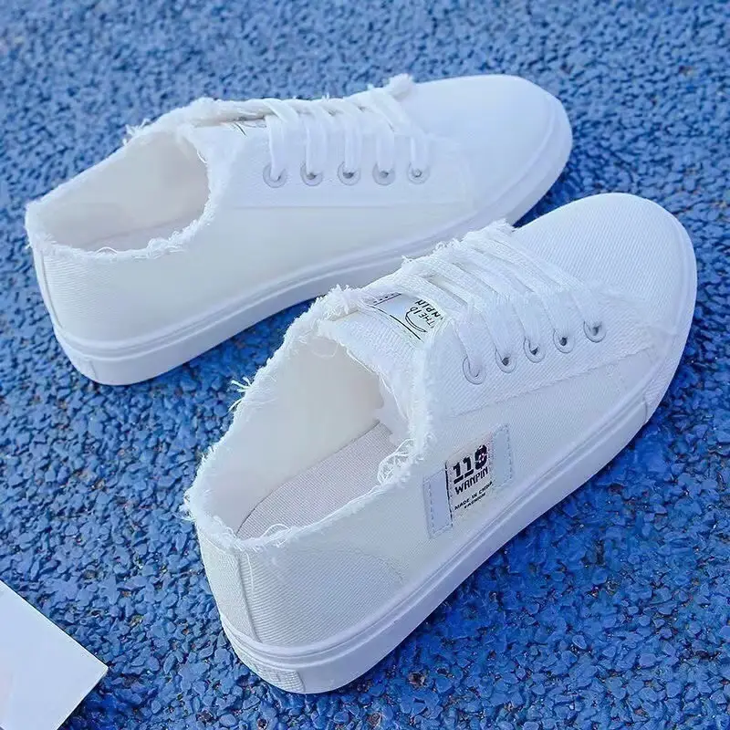 Canvas Shoes Women's Autumn 2024 New Women's Shoes Spring White Shoes Student Shoes Sports Flat Single-layer Shoes Sneakers — feature 3