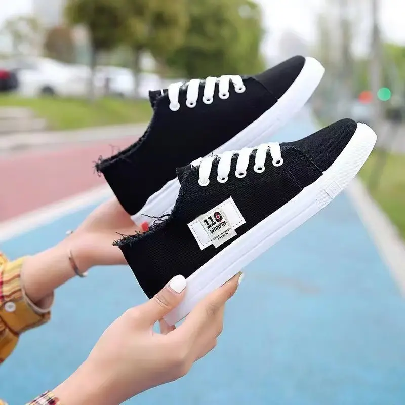 Canvas Shoes Women's Autumn 2024 New Women's Shoes Spring White Shoes Student Shoes Sports Flat Single-layer Shoes Sneakers — feature 5