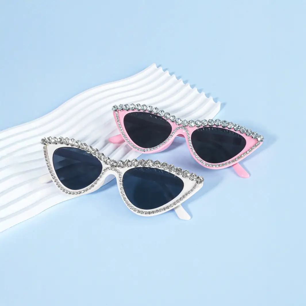 Cat's Eye Bridal Sunglasses Grey Crystal - Image 22