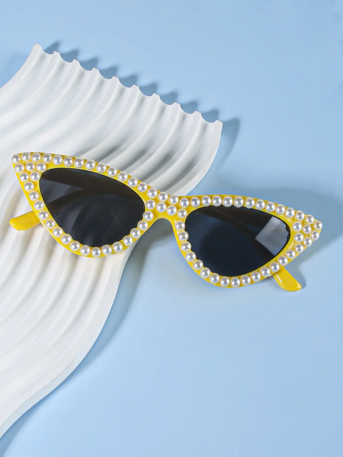 Cat's Eye Bridal Sunglasses Grey Crystal - Image 11