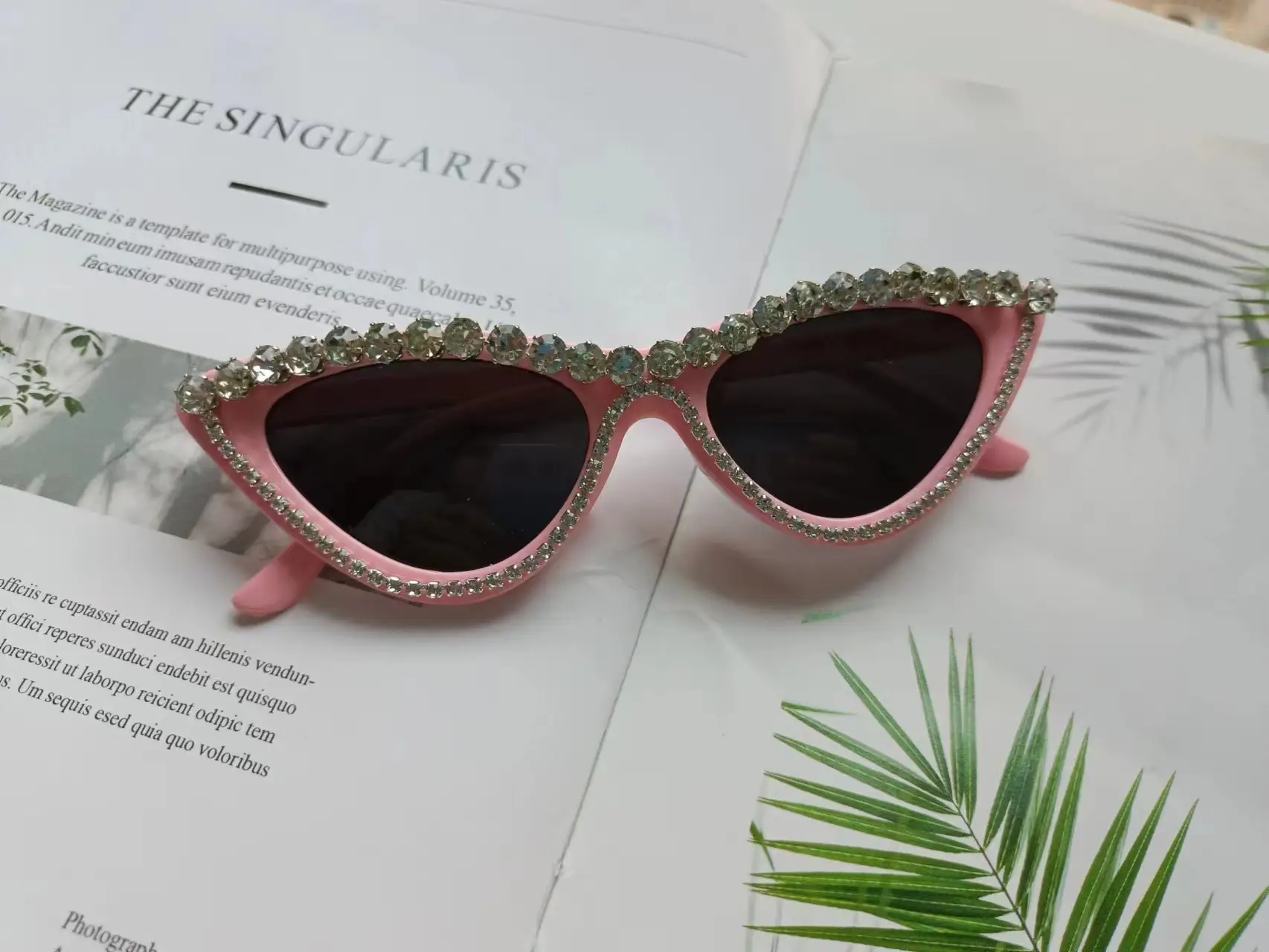 Cat's Eye Bridal Sunglasses Grey Crystal - Image 13