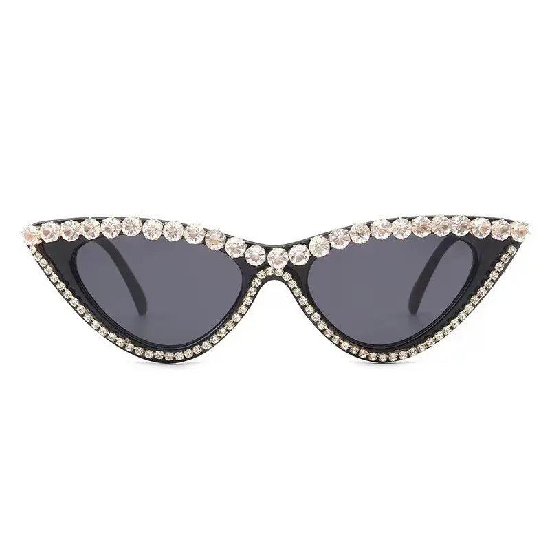 Cat's Eye Bridal Sunglasses Grey Crystal - Image 15