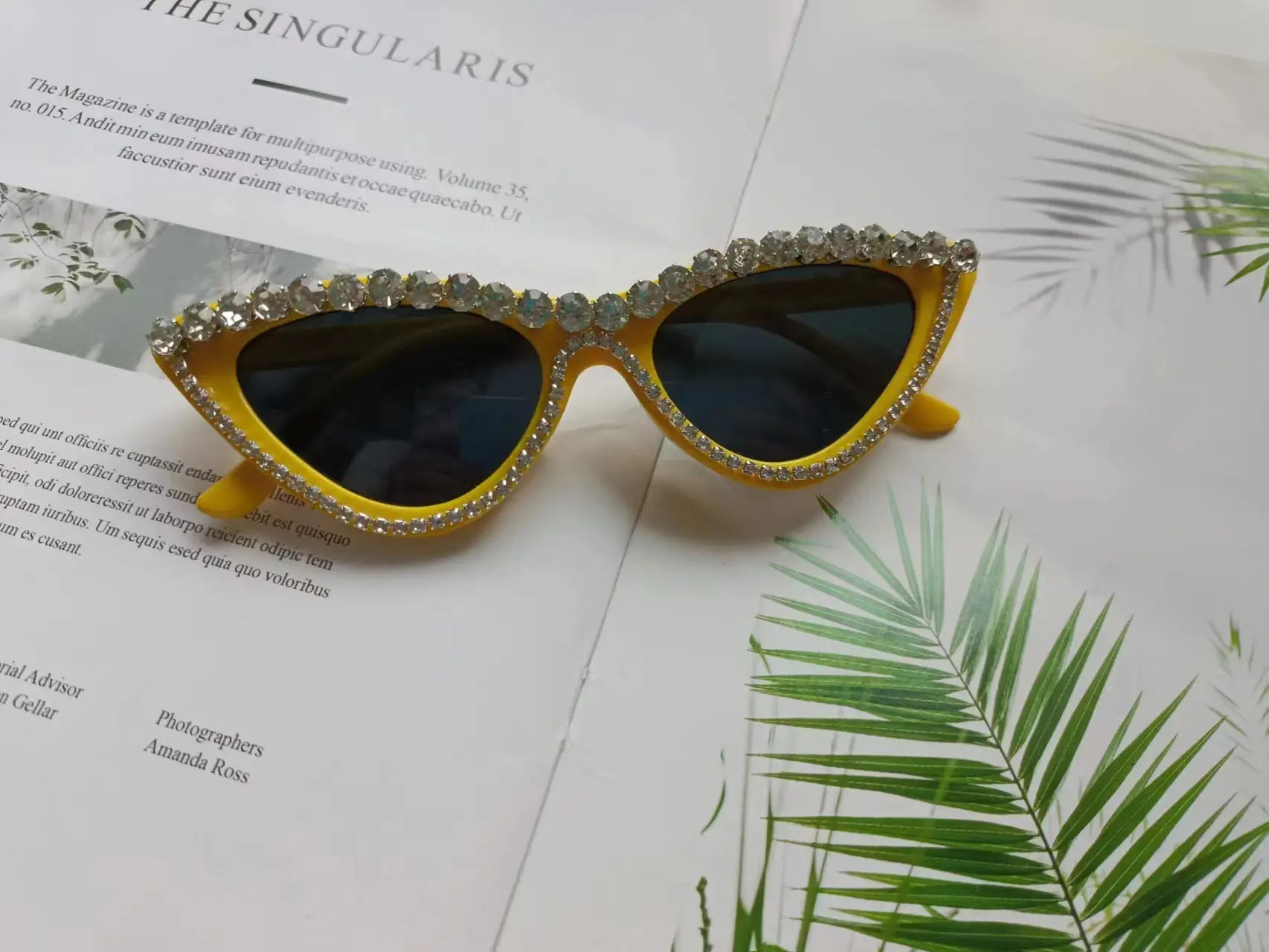 Cat's Eye Bridal Sunglasses Grey Crystal - Image 16