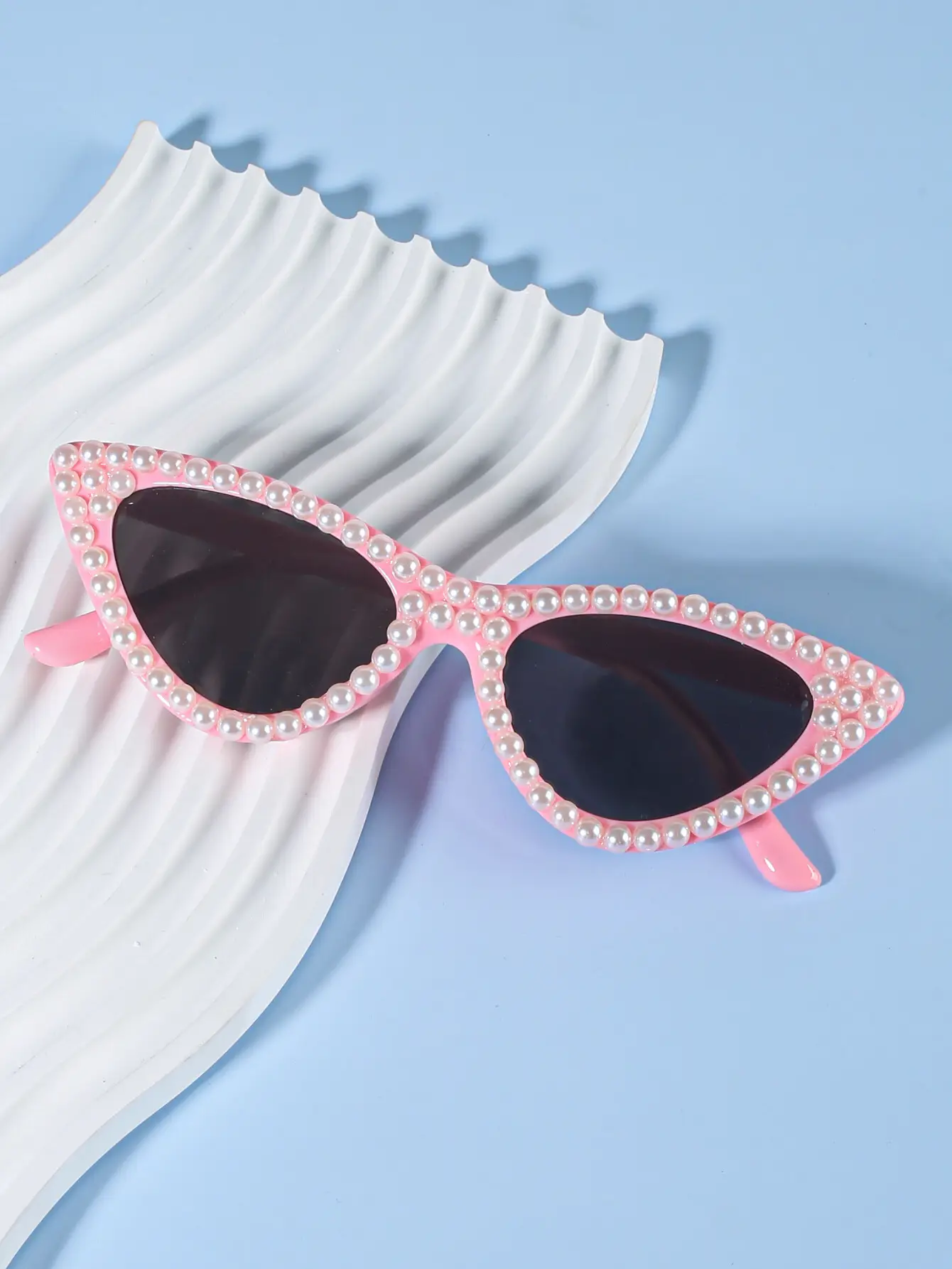 Cat's Eye Bridal Sunglasses Grey Crystal - Image 6