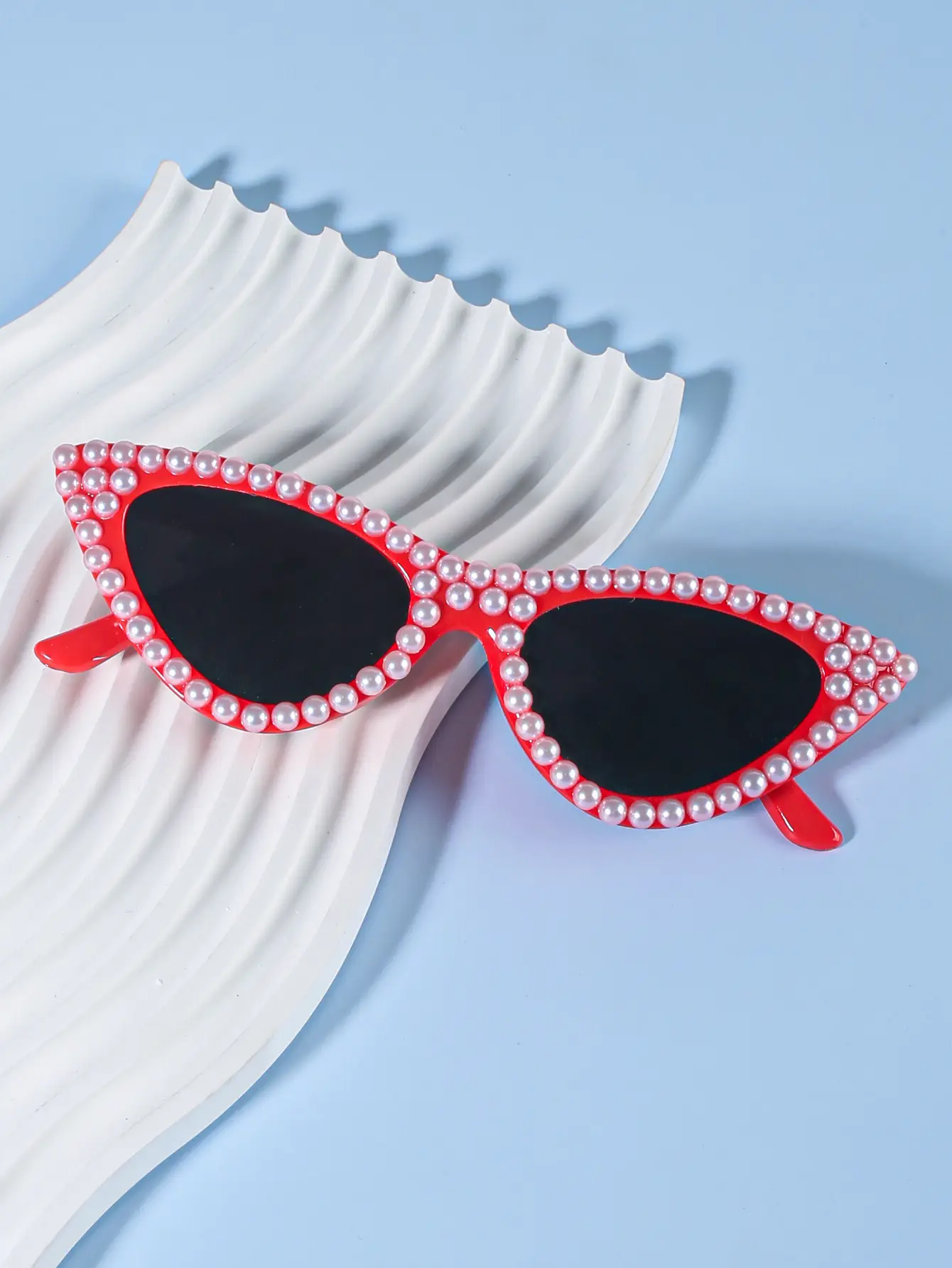 Cat's Eye Bridal Sunglasses Grey Crystal - Image 8