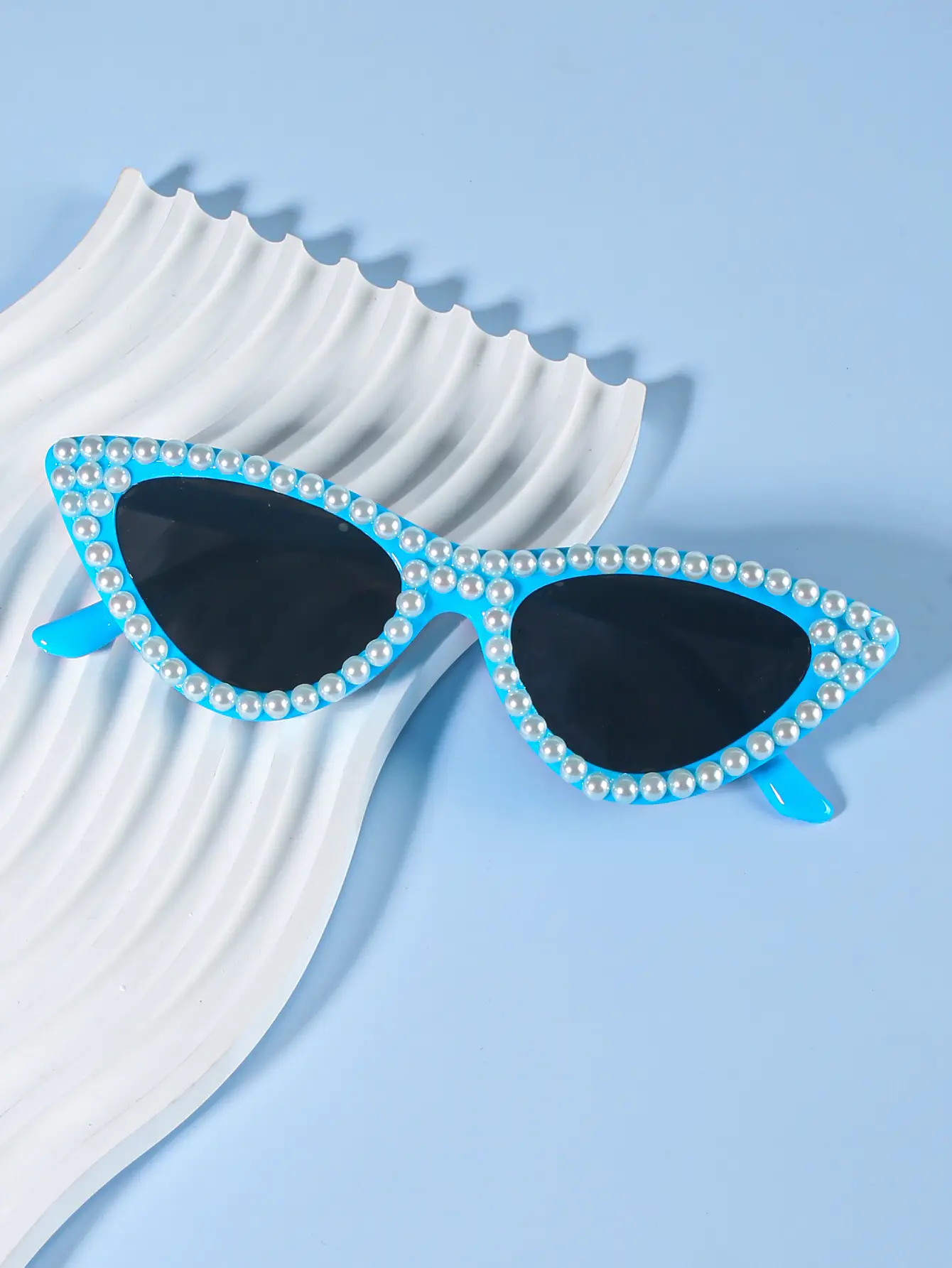 Cat's Eye Bridal Sunglasses Grey Crystal - Image 9