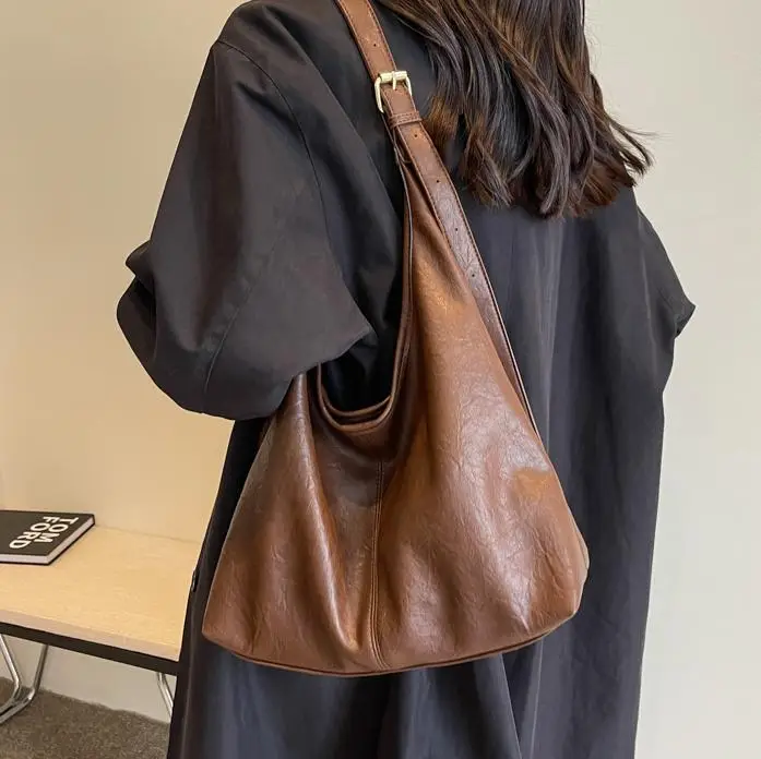 Retro Brown Leather Shoulder Bag for Women 2026 - Image 7