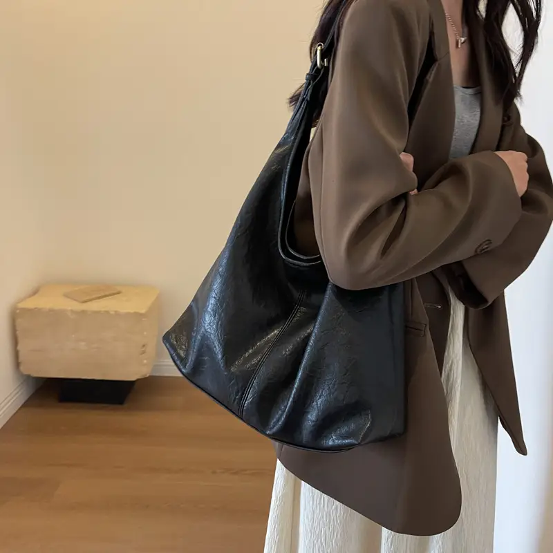 Retro Brown Leather Shoulder Bag for Women 2026 - Image 2