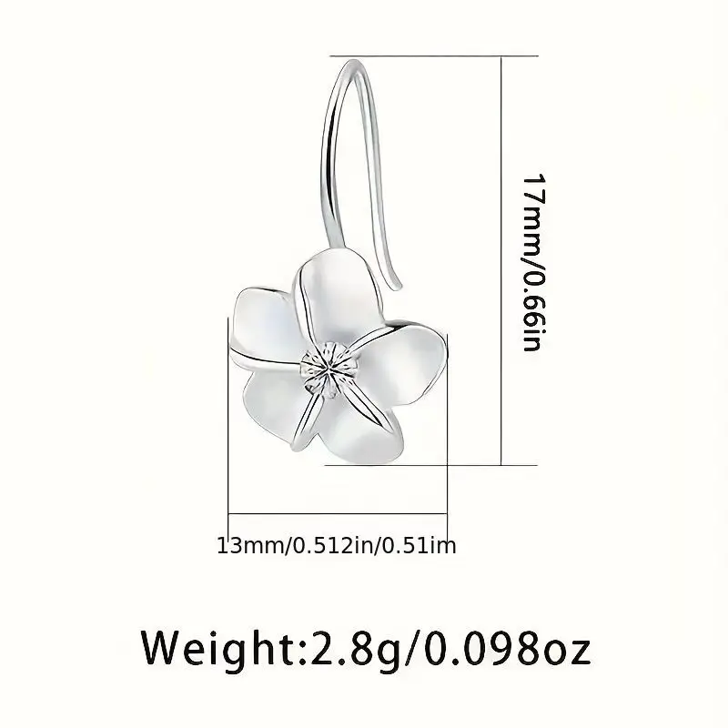 Frosted Zircon Flower Earrings Alice Design - Image 4