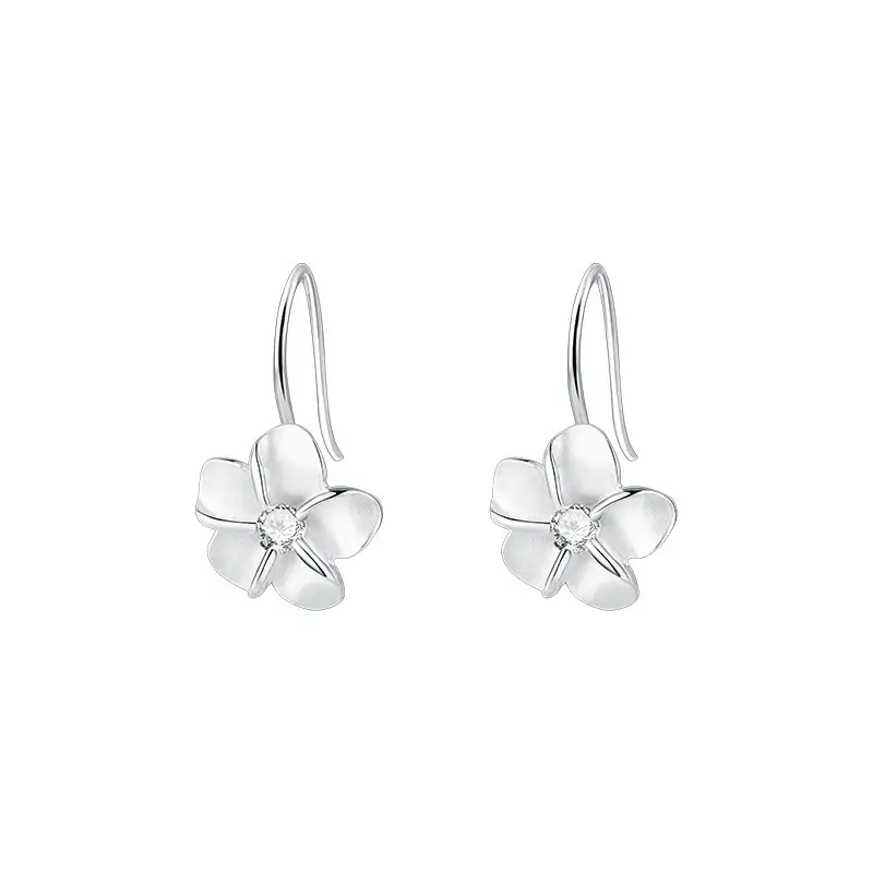 Frosted Zircon Flower Earrings Alice Design - Image 6