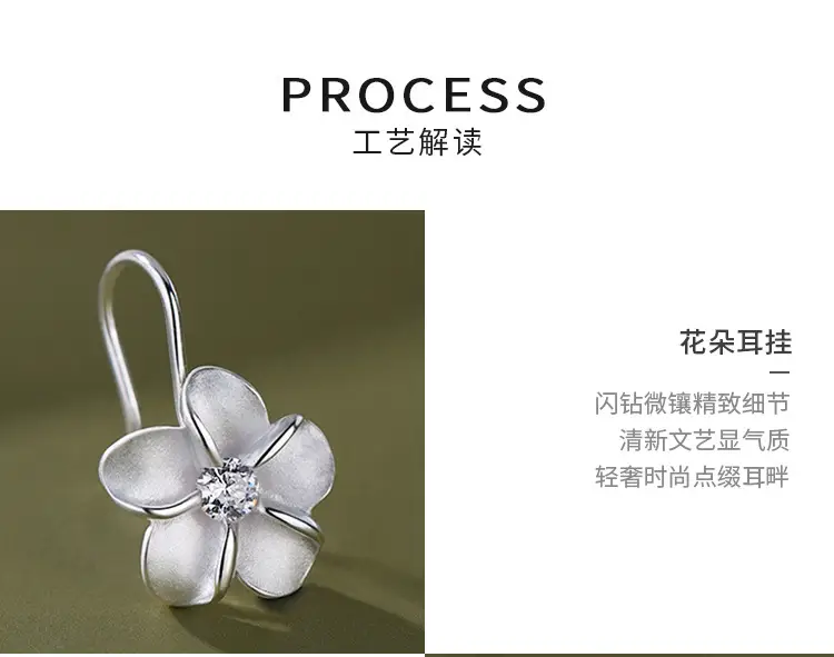 Frosted Zircon Flower Earrings Alice Design — feature 8