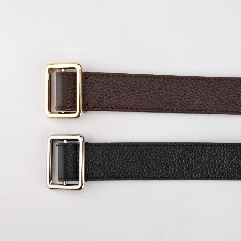 Black Leather Belt for Women with Buckle - Image 6