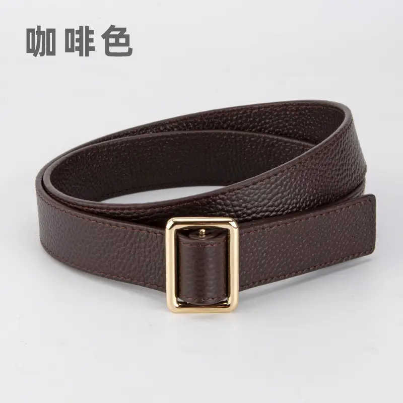 Black Leather Belt for Women with Buckle - Image 2
