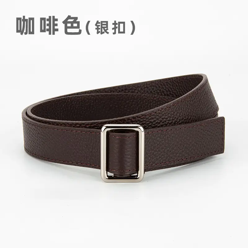 Black Leather Belt for Women with Buckle - Image 4