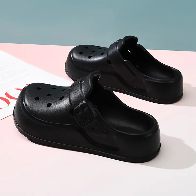Baotou Cave Shoes Women's Summer Shoes for Stomping on Excrement Sense EVA Garden Shoes Thick Sole Height Increasing Outer Wear Beach Non-slip Breathable Slippers - Image 5