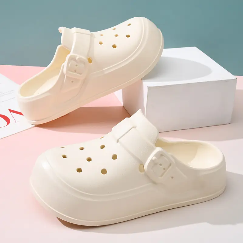 Baotou Cave Shoes Women's Summer Shoes for Stomping on Excrement Sense EVA Garden Shoes Thick Sole Height Increasing Outer Wear Beach Non-slip Breathable Slippers - Image 6