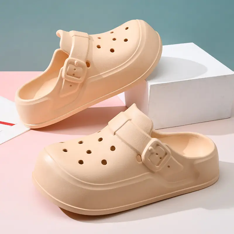 Baotou Cave Shoes Women's Summer Shoes for Stomping on Excrement Sense EVA Garden Shoes Thick Sole Height Increasing Outer Wear Beach Non-slip Breathable Slippers - Image 7