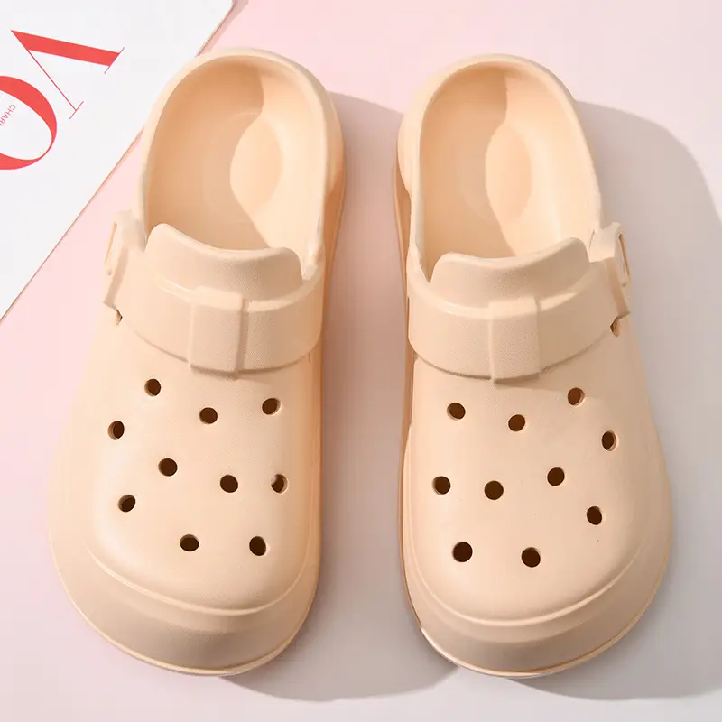 Baotou Cave Shoes Women's Summer Shoes for Stomping on Excrement Sense EVA Garden Shoes Thick Sole Height Increasing Outer Wear Beach Non-slip Breathable Slippers - Image 2