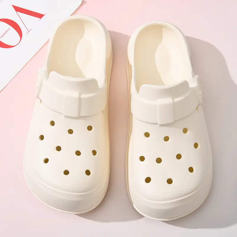 Baotou Cave Shoes Women's Summer Shoes for Stomping on Excrement Sense EVA Garden Shoes Thick Sole Height Increasing Outer Wear Beach Non-slip Breathable Slippers - Image 3