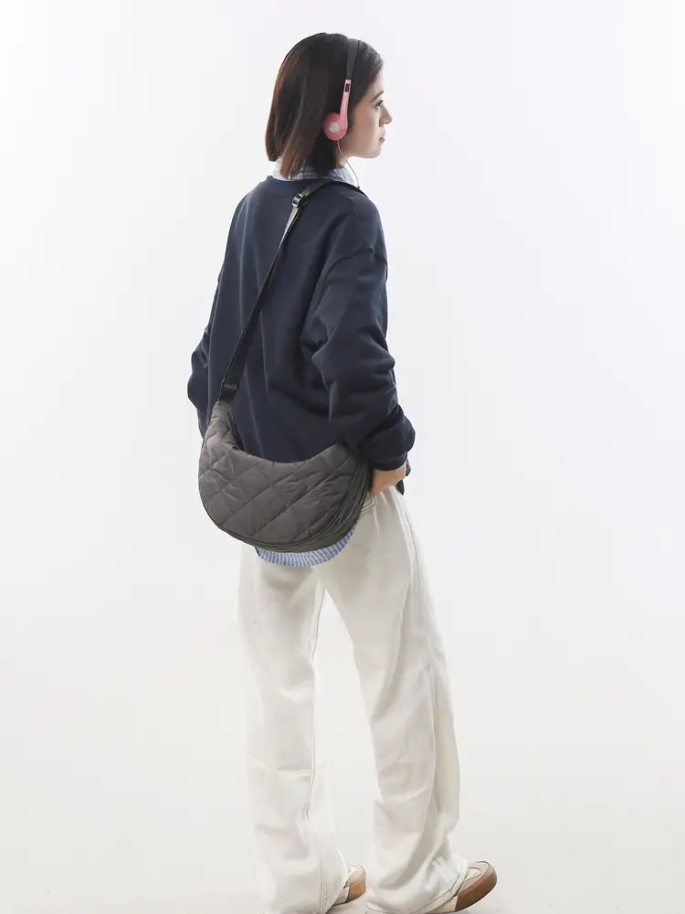 Crossbody Bag Rhombus Dumpling Pattern 2024 Cotton - Image 6