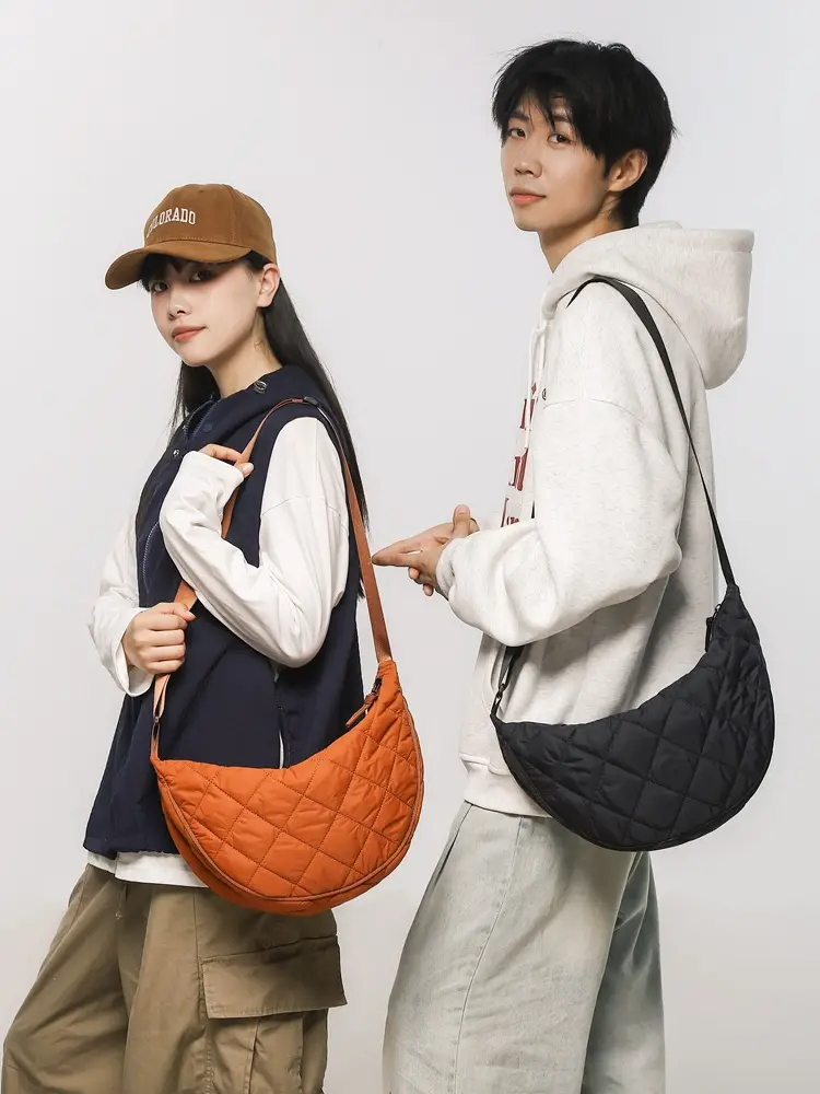 Crossbody Bag Rhombus Dumpling Pattern 2024 Cotton - Image 7